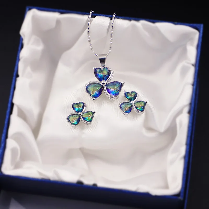 Набор классических ювелирных изделий из стерлингового серебра 925 пробы с