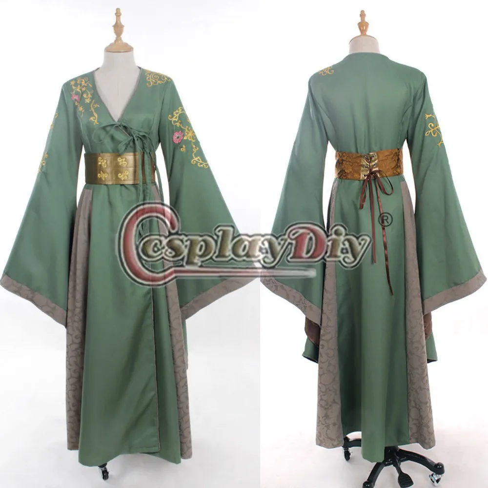 Cosplaydiy Cersei Lannister зеленое платье из Игры престолов на заказ для взрослых женщин