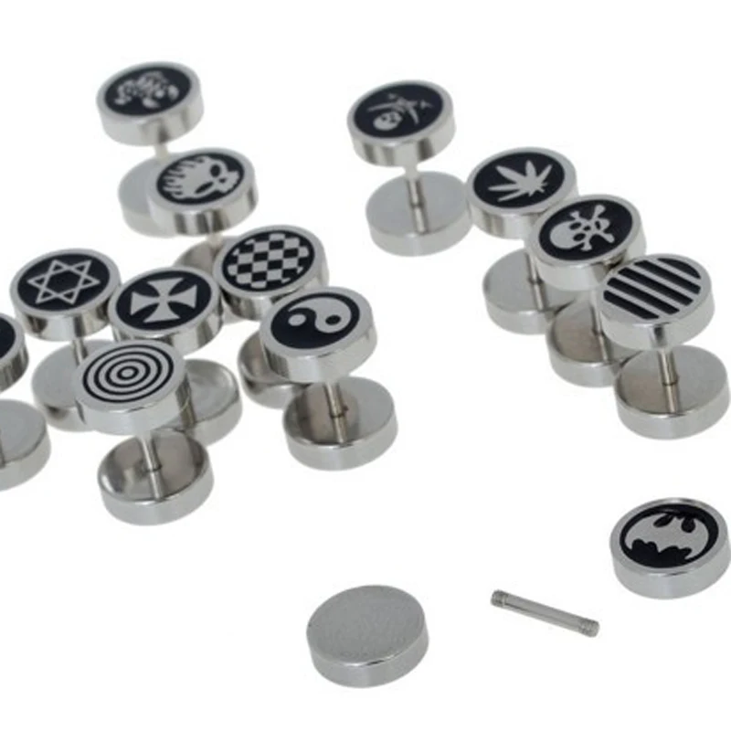 Круглые мужские серьги-Пусеты Из Нержавеющей Стали в стиле панк готика 1 шт. |