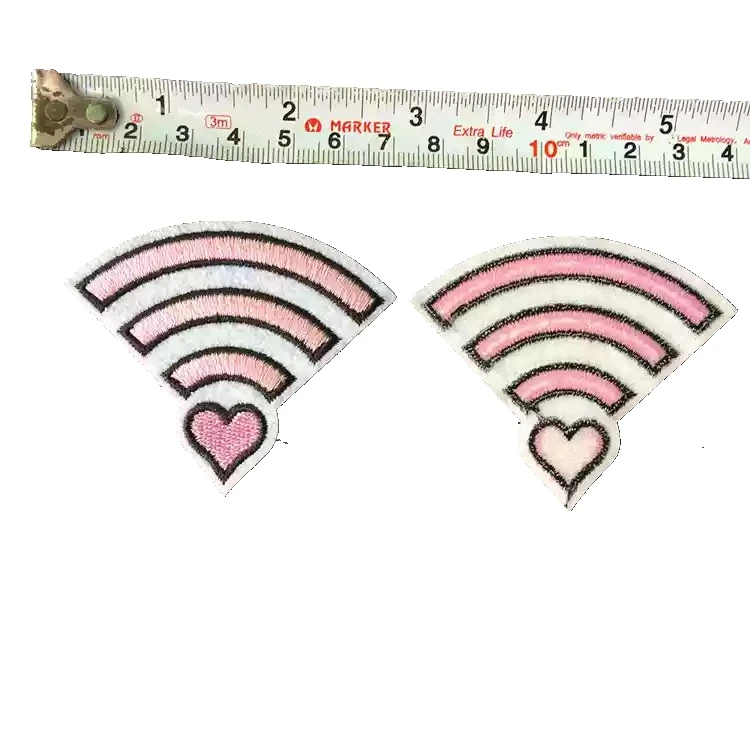 5 шт. розовое сердце WI-FI вышитые патчи для одежды пальто обувь художественного