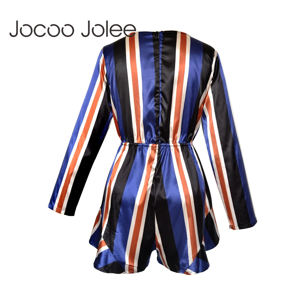Jocoo Jolee женский комбинезон в полоску с глубоким вырезом и бантом повседневный
