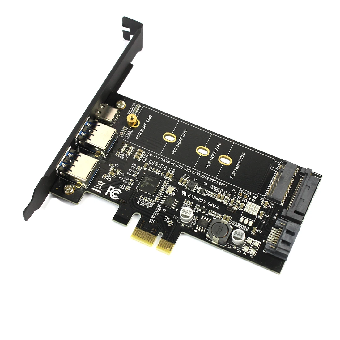 

Двойной usb 3,0 1 порт Type-c M.2 PCIe адаптер M2 SSD SATA B Ключ к PCI-e 3,0 Контроллер конвертер карты для NGFF 2280 2260 2242 2230
