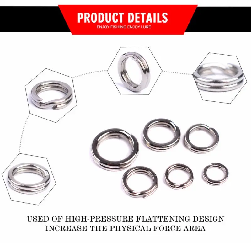 100 шт. рыболовные сплит-кольца петли-соединители снасти звенья Стальные