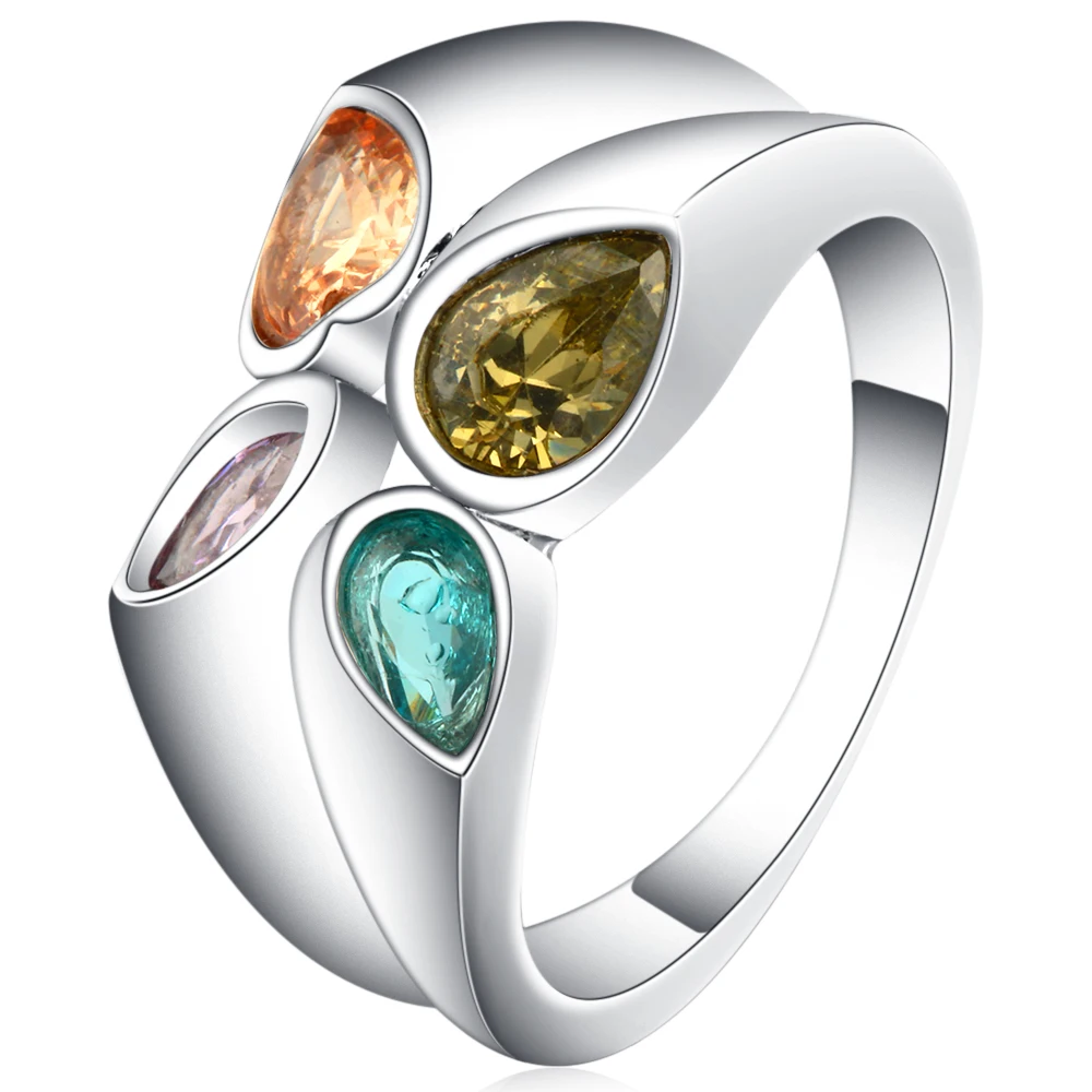 Женское кольцо с кристаллами 4 цвета|open ring|fashion rings for womenrings women |