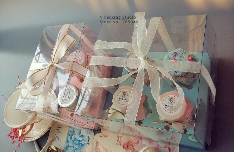 Прозрачный ПВХ коробке Розничная Cake box кекс хлебобулочные Макарон Кондитерские печенье пудинг Маффин кекс коробки Коробки 50 шт./лот