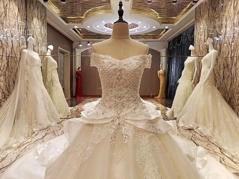 LS55479 турецкие свадебные платья на шнуровке с коротким рукавом бальное платье