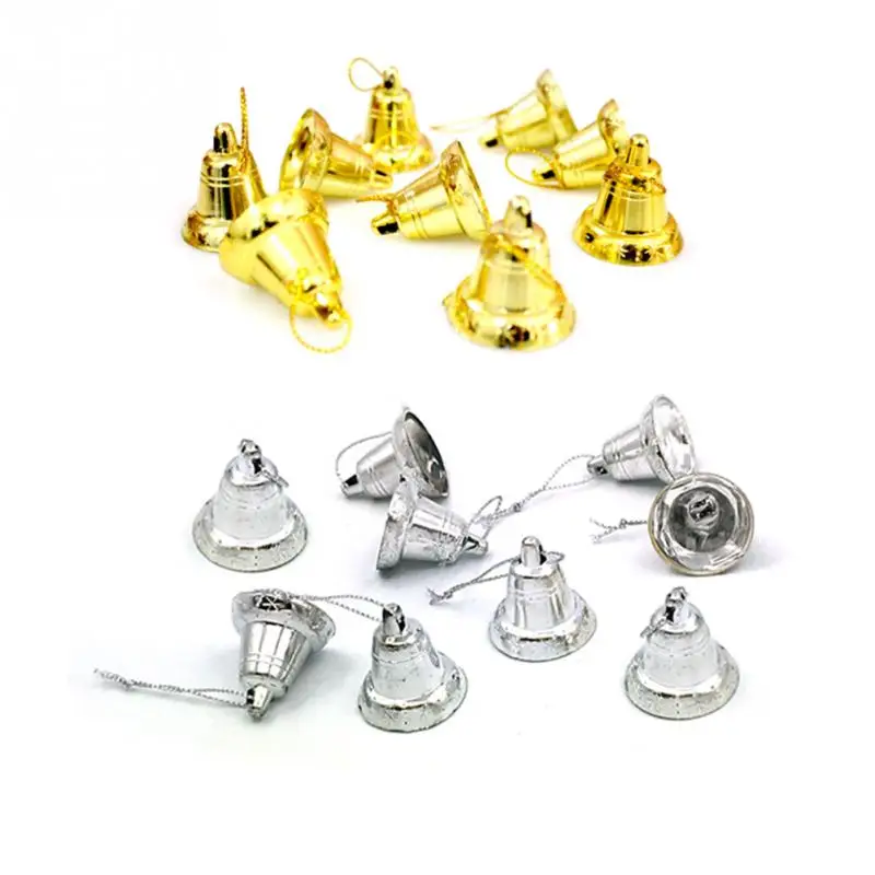 9 шт./лот 30 мм Металл золотой серебряный колокольчик елки Декор поставки колокол