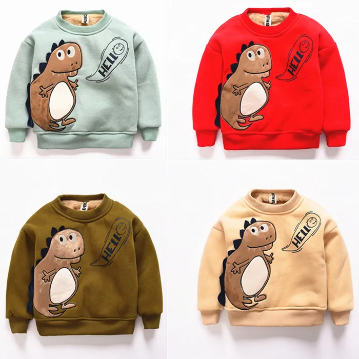 Зимний крутой кашемировый свитер для мальчиков пальто с динозавром малышей