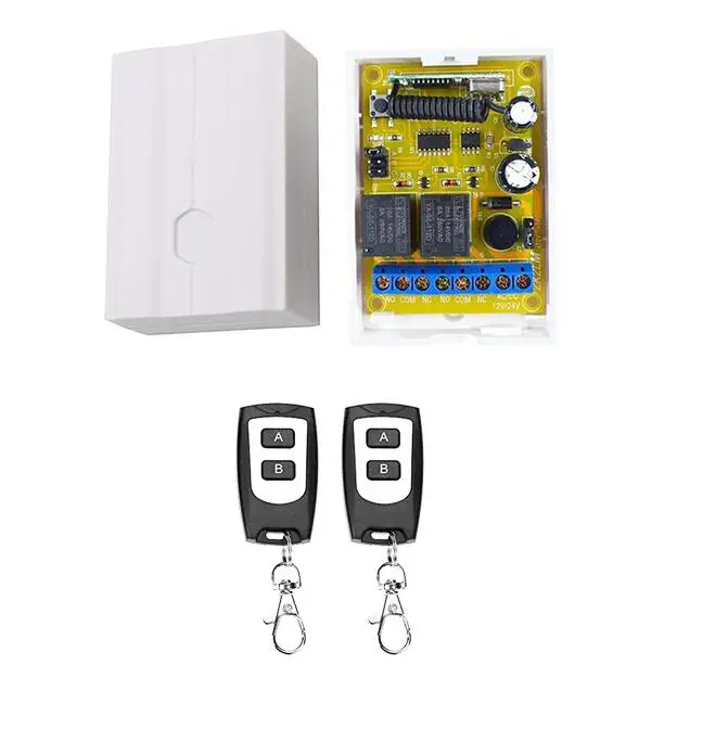 433 M 12 V DC12V DC 24 V 10A 2CH RF Беспроводной дистанционного Управление переключатель Системы передатчик контроль за дверью гаража оконная лампа свет двигатель - Цвет: add 2pcs remtoe