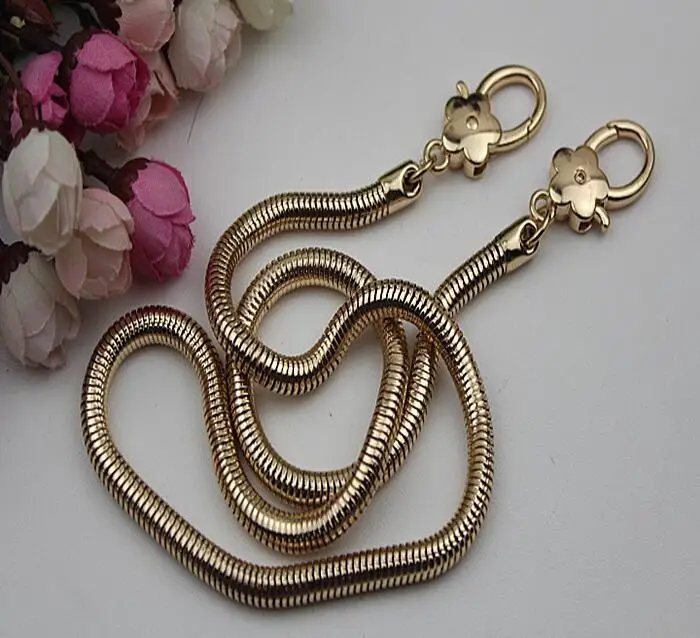 Золотое покрытие высокого класса DIY кожа 60 см сумки твист Наплечная цепь