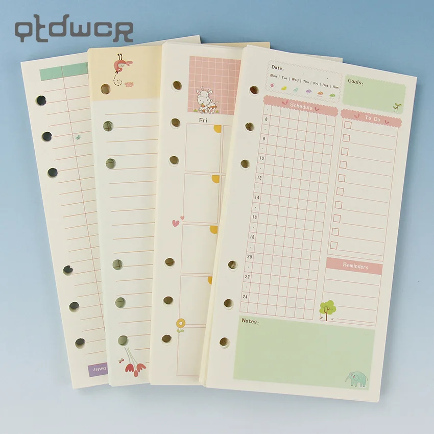 1 шт. A6 кавайный цветной дневник заправки спиральная тетрадь Замена основной