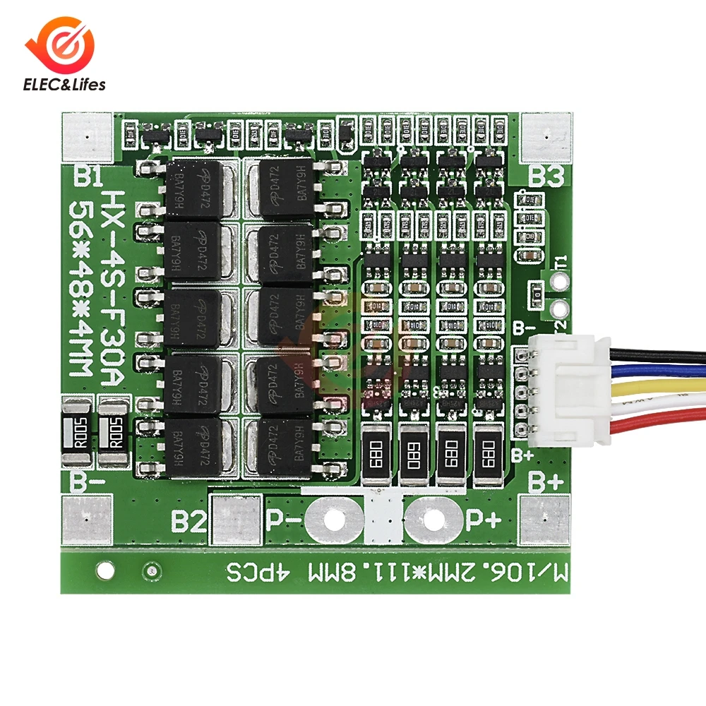 4S 30A 14 8 V 18650 BMS Защитная плата зарядного устройства литий-ионной батареи PCB баланс