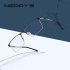 MERRYS Дизайнерские мужские очки из титанового сплава , оправа, Мужские квадратные ультралегкие очки для близорукости, очки по рецепту, мужские полуоптические очки S2047