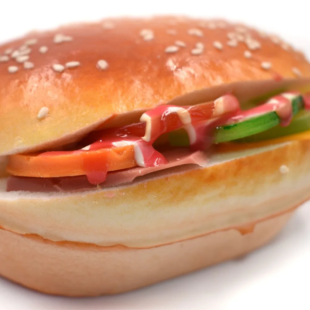 2 шт. искусственный хлеб гамбургер привлекательный с кунжутом украшения для дома