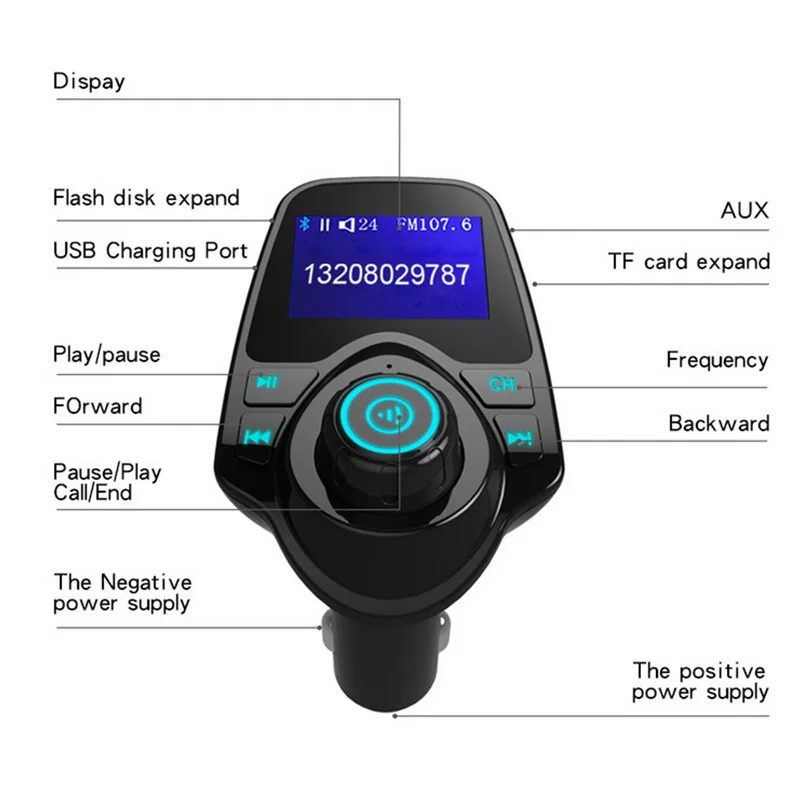 Автомобильный Bluetooth fm-передатчик MP3 плеер аудио Радио адаптер громкой