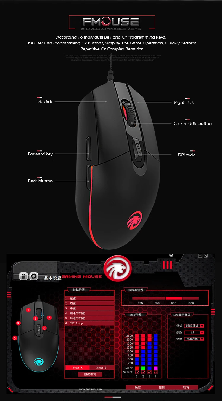 Оригинальная игровая мышь F F102 с RGB подсветкой, оптическая эргономичная проводная USB мышь с программируемыми 6 кнопками для настольного ноутбука