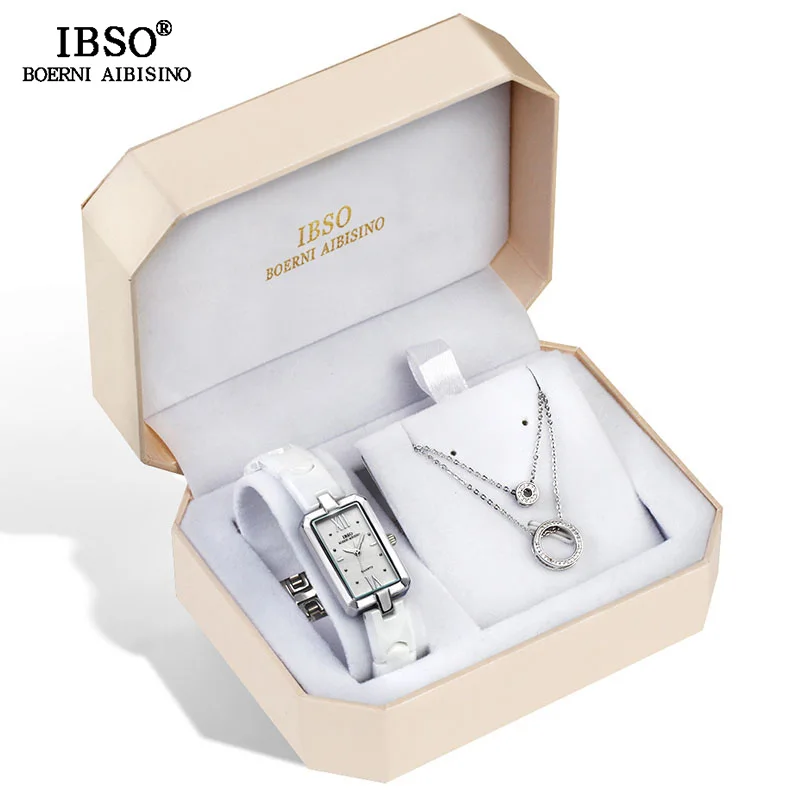 Бренд IBSO креативные кварцевые женские часы ожерелье серьги комплект наручные с