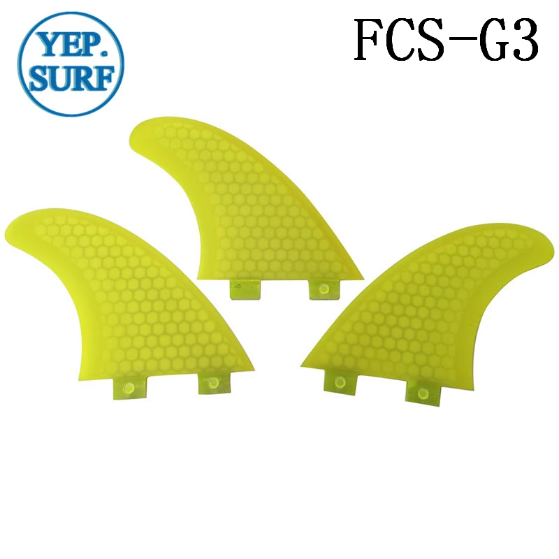 Плавники для серфинга FCS размер G3 сотовые плавники из стекловолокна желтого