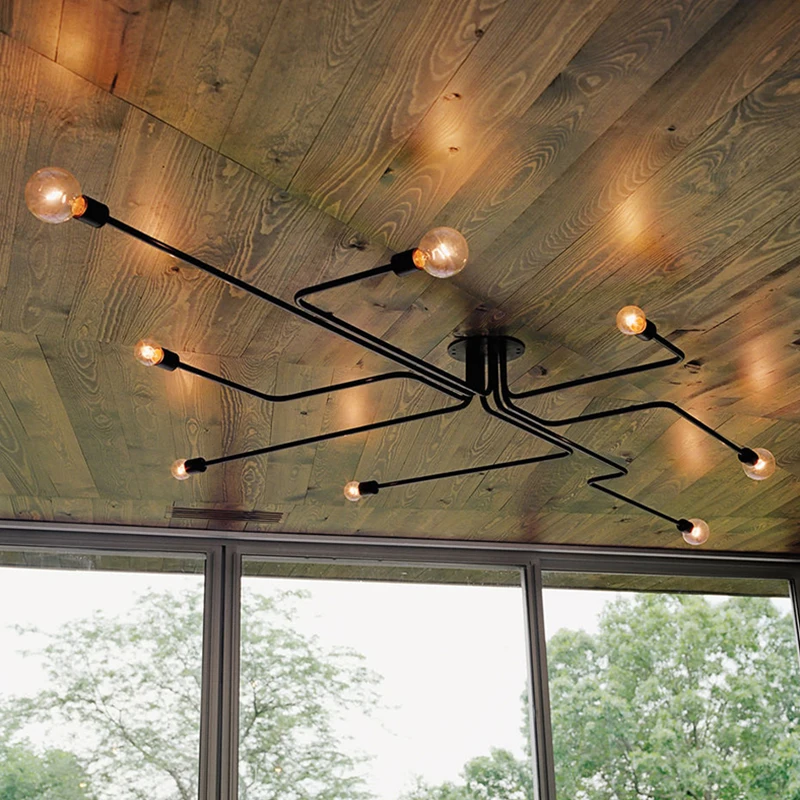 retro Ceiling Lights lamp For Living Room bedroom lamps vintage light lampara de techo Wrought Iron Luminaria Lighting | Лампы и