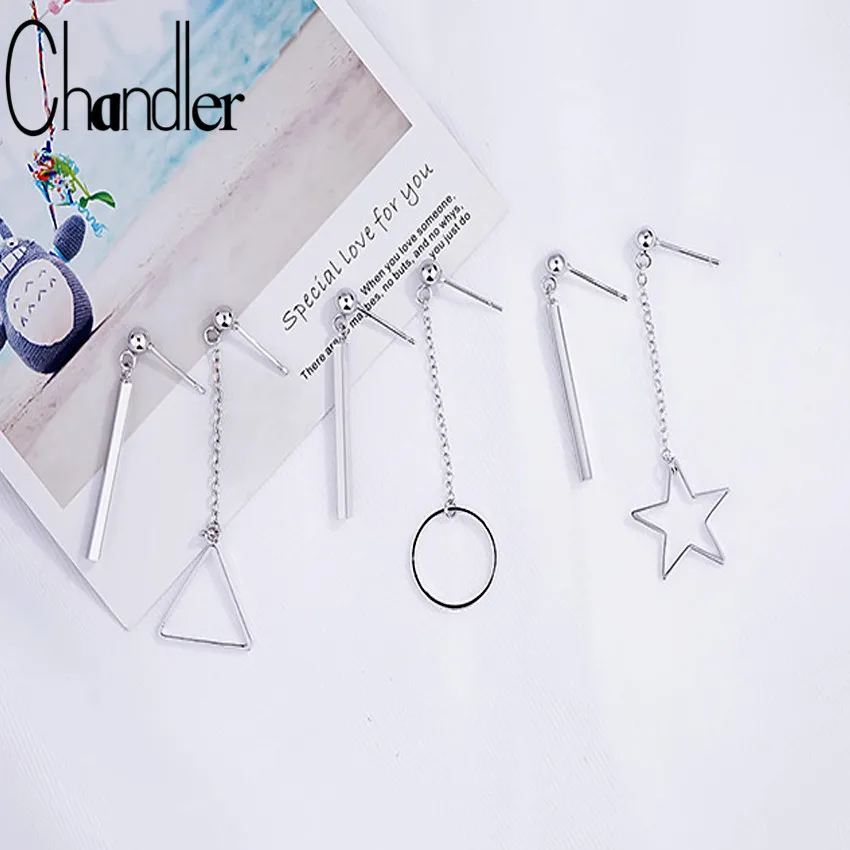 Женские Треугольные Серьги Chandler Circle длинные корейские серьги с сердечком