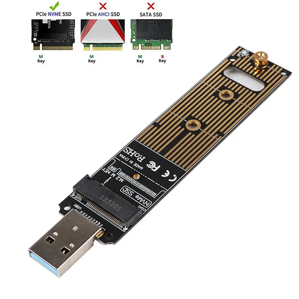 NVME к USB адаптеру M.2 SSD Type A карте высокая производительность 10 Гбит/с 3 1 Gen 2 мост чип