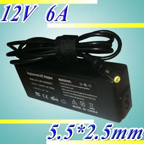 Free Shipping 12V 6A AC Adapter Charger for Xerox XG 90D LCD Monitor|charger products|charger oemadapter clamp |