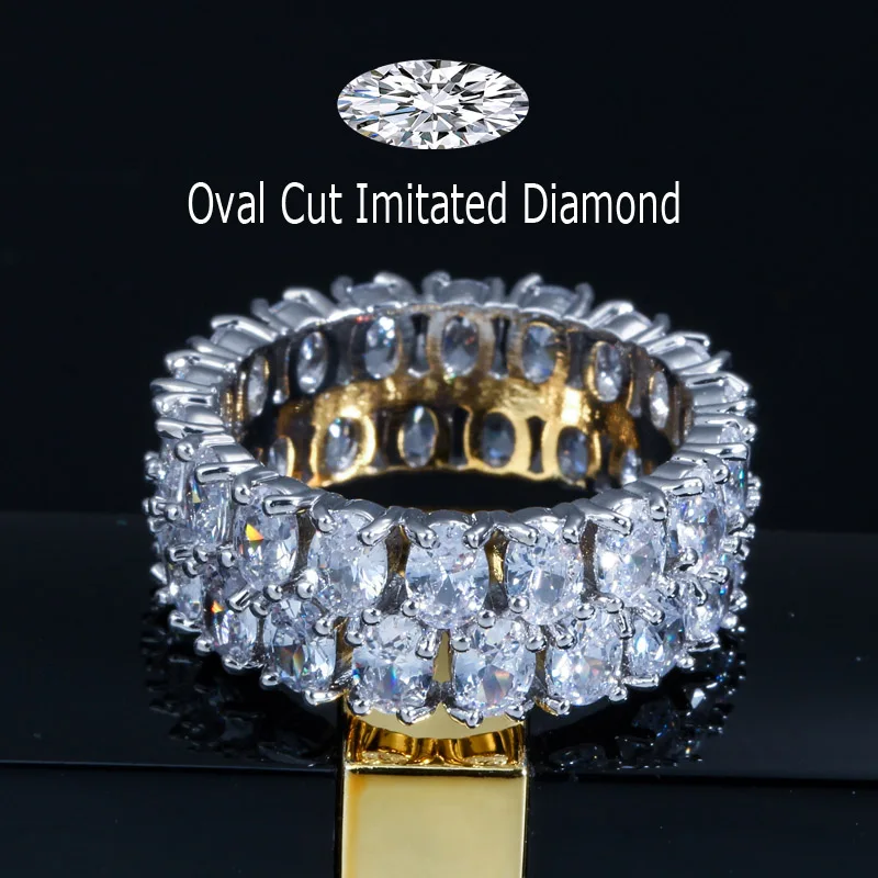 silver CWWZircons великолепный овал, куб, цирконий кристалл большие вечерние кольца ювелирные изделия Белое Золото Цвет Роскошные обручальное кольцо для женщин R111 - Цвет основного камня: silver
