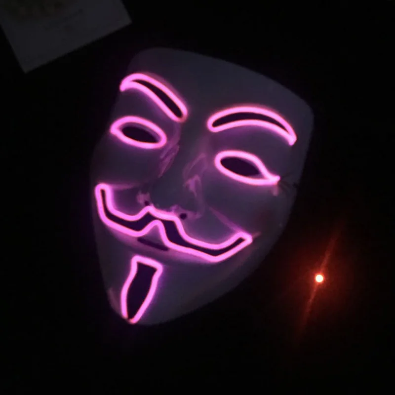 Светодиодные маски для вечеринок V Vendetta EL маска Anonymous Guy Fawkes необычный аксессуар