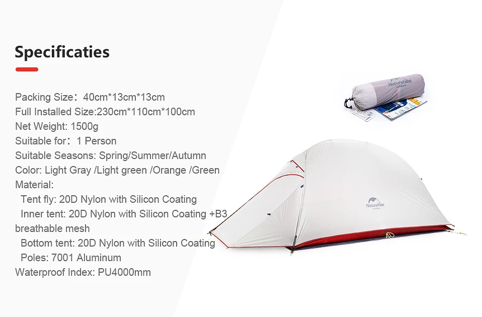 Naturehike сверхлегкий Upgrade Cloud Up1 открытый 20D силиконовый кемпинговый тент Портативный 4 сезона кемпинговая палатка алюминиевый полюс палатка