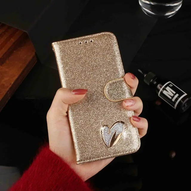Gold Diamond Flower Чехол Tikitaka с блестками и кристаллами для Iphone 6, 6s Plus, 7, 8 Plus, чехол-подставка с цветочным рисунком, чехол-кошелек, чехол для Iphone X, XS, Funda - Цвет: Gold Diamond Flower