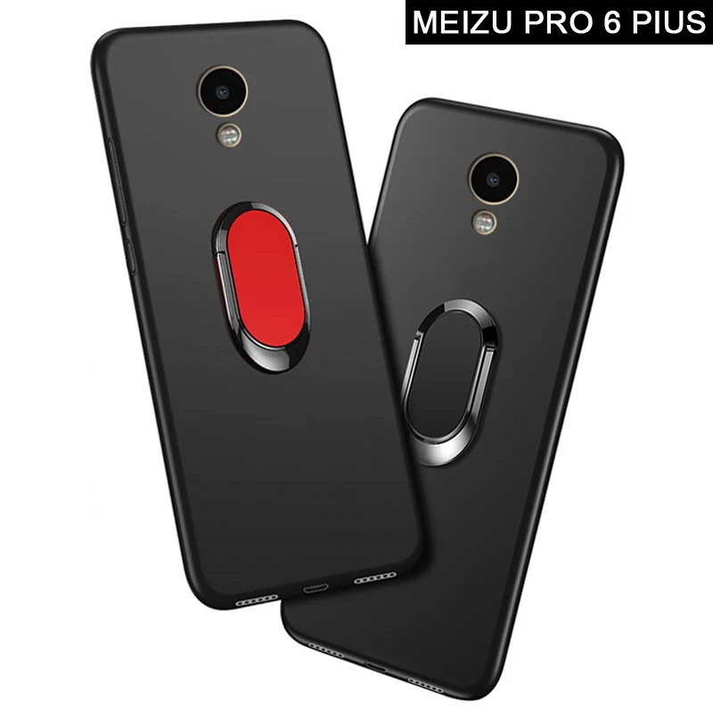 

Cover for Meizu Pro 6 Plus Case Luxury 5.7" Soft Black Silicone Magnetic Car Holder Ring Funda for Meizu Pro 6 Plus Phone Cases
