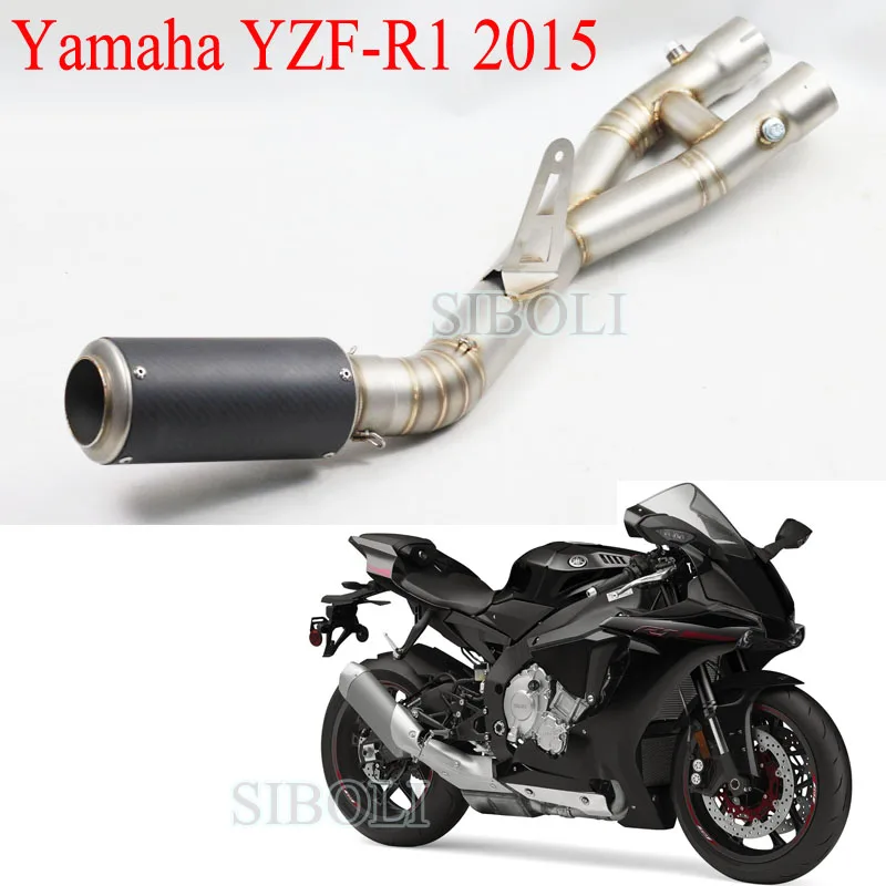 

Выхлопная труба для мотоцикла YZF R1, выхлопная труба из нержавеющей стали и углеродного волокна, выхлопная труба для YAMAHA YZF-R1 2015
