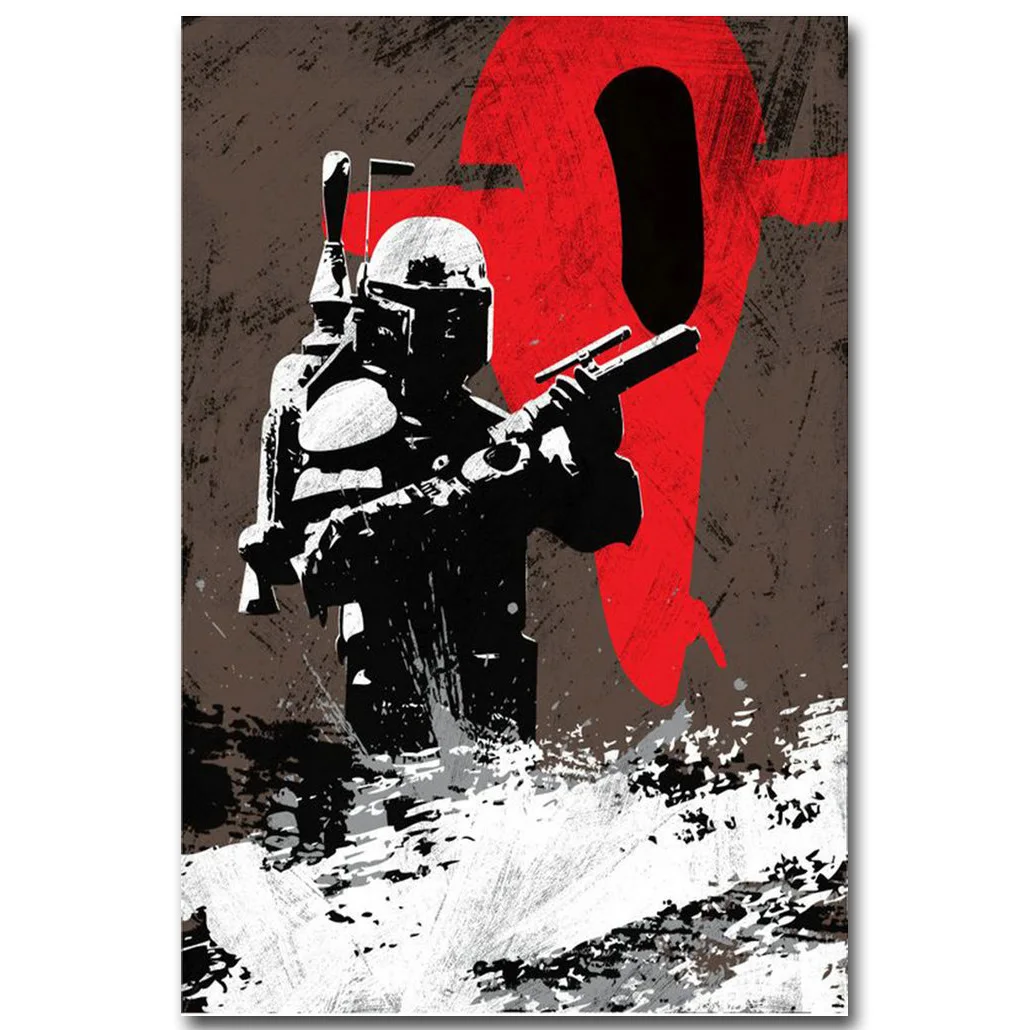 Боба Фетт Звездные войны 7 The Force Awakens художественный шелковый тканевый плакат