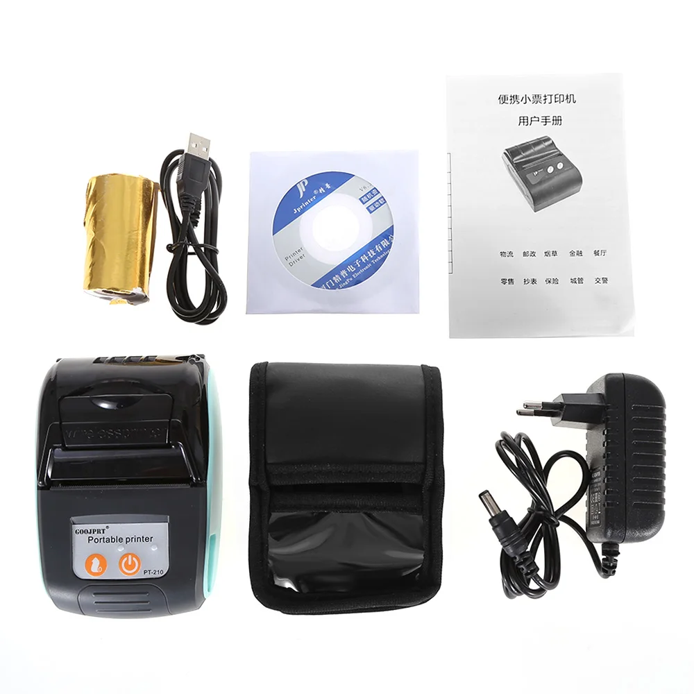 GOOJPRT PT - 210 58MM Bluetooth Thermal Printer Portable Wireless Receipt Machine For Windows Android iOS | Компьютеры и офис