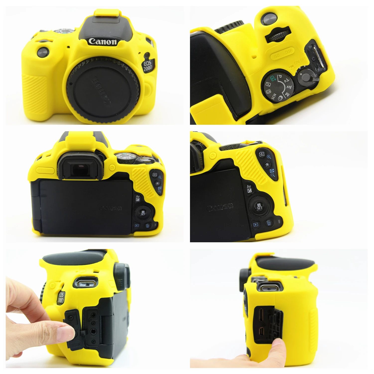 Резиновый мягкий силиконовый чехол Защитный для камеры Canon EOS 200D 250D / II Rebel SL2 SL3 Kiss X9