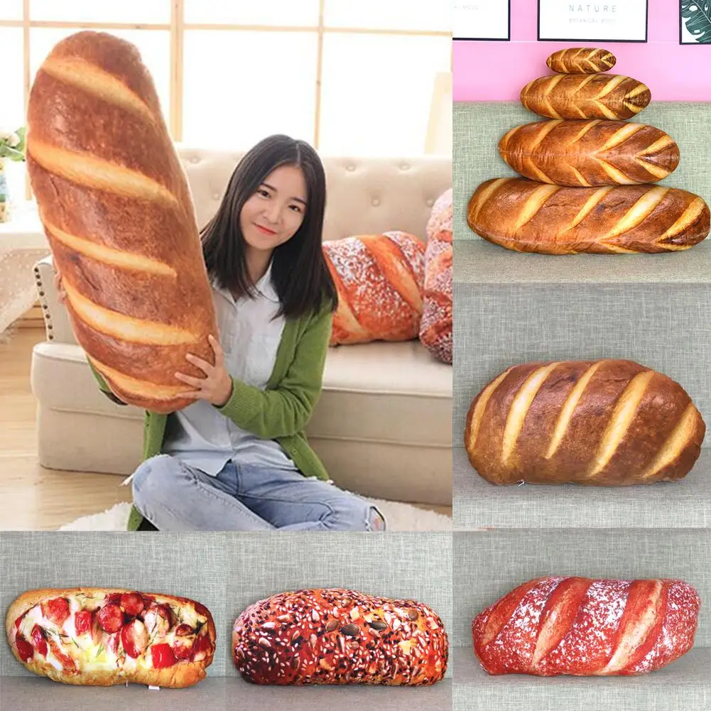 

3D Simulate Ham Butter Sesame Bread Model Stuffed Doll Back Cushion Throw Pillow