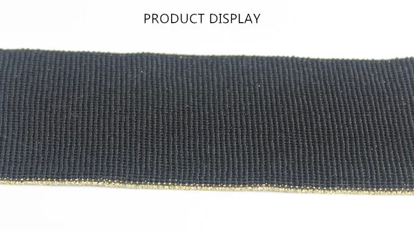 Эластичная стрейч лента 58 мм черно золотистая отделочная ремешок для костюма