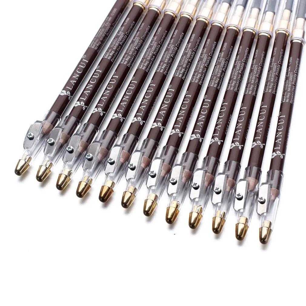 

Double head waterproof durable easy to color 12 stick eyebrow pencil black
