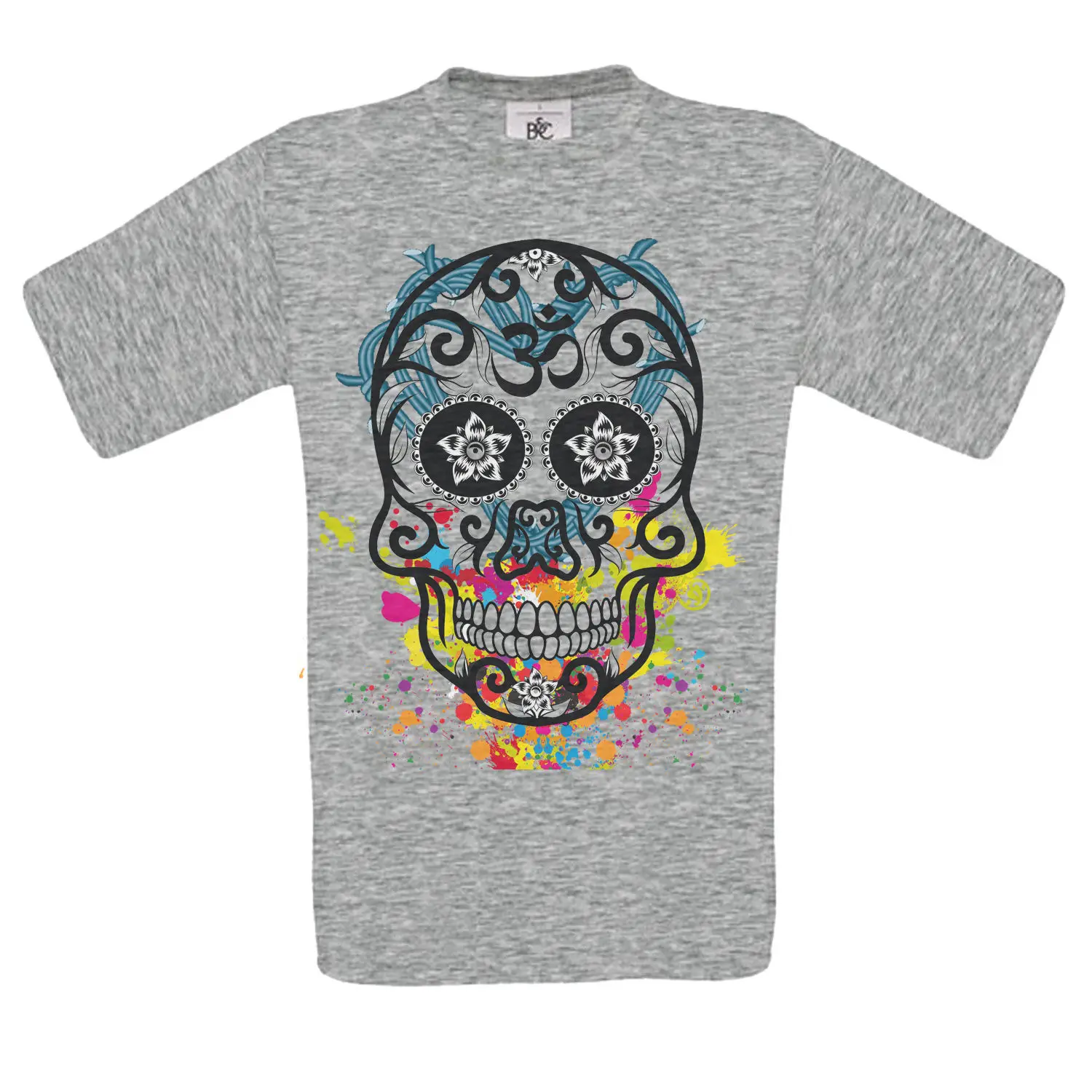 Колючая проволока череп SPLAT day of dead el muerte ТАТУИРОВКА Футболка dtg новый дизайн