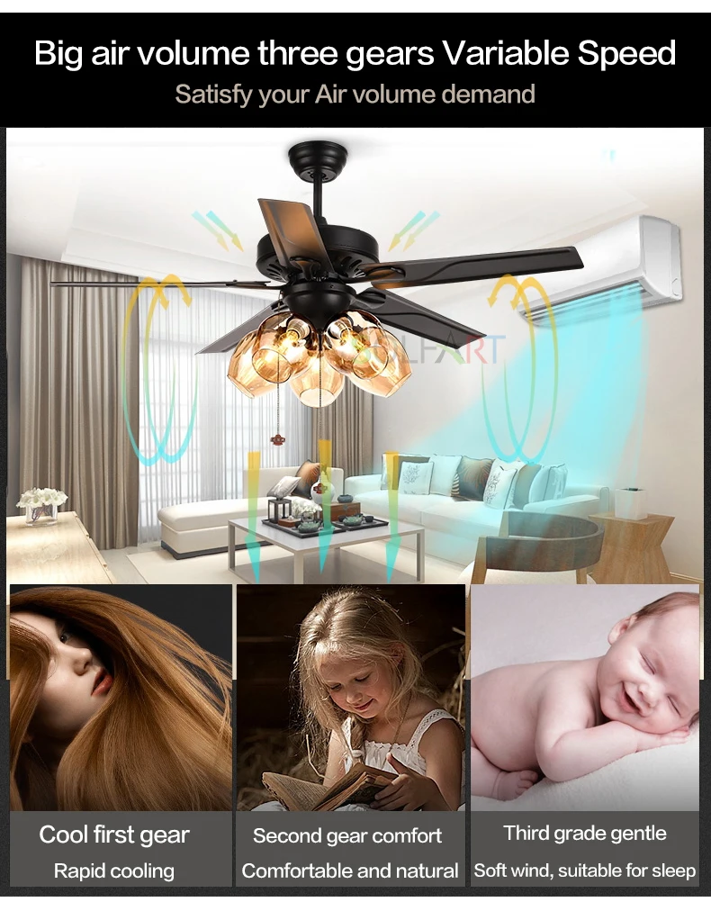 Винтажный потолочный светильник с дистанционным управлением Ventilador De Techo 220 вольт потолочный светильник для спальни лампа E27 лампы