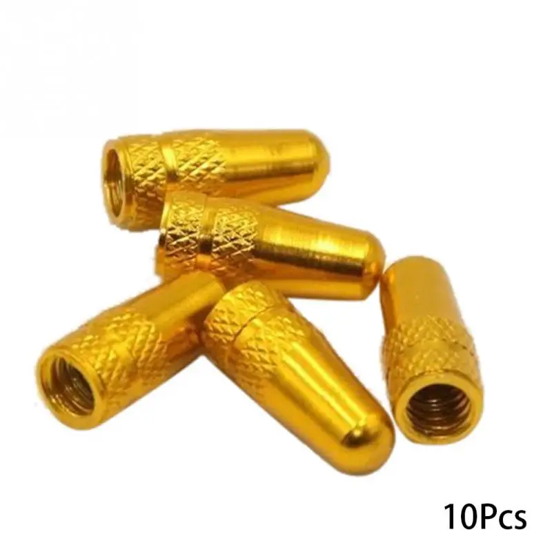 gold 10 шт. велосипедный колпачок на клапан PRESTA Прочный Велосипед Fixie MTB колесо с ниппелем типа Presta обода шины шток воздушный клапан крышка s пылезащитный чехол велосипедные аксессуары - Цвет: gold