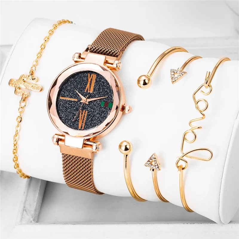 Bayan Kol Saati Montre Femme Женские часы 5 шт./компл. роскошный бренд красочные звезды Мода Молодых Девушек браслет часы Reloj