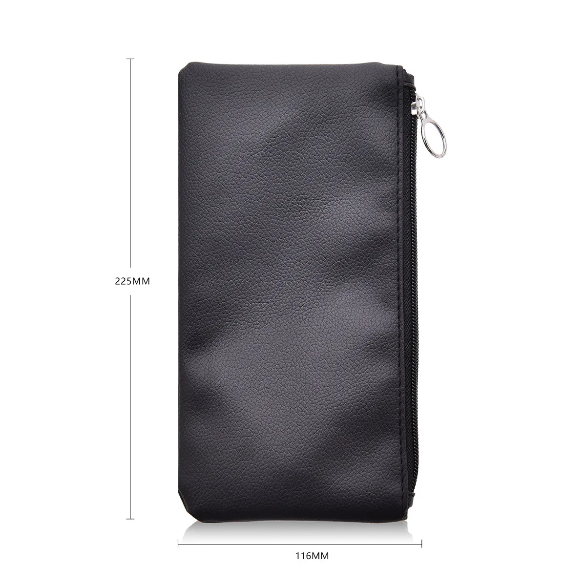 Solid Color PU Leather Purse Pencil Case with Zippered Cosmetic Bag Makeup Bag Coin Money Pouches for Women Travel Party
