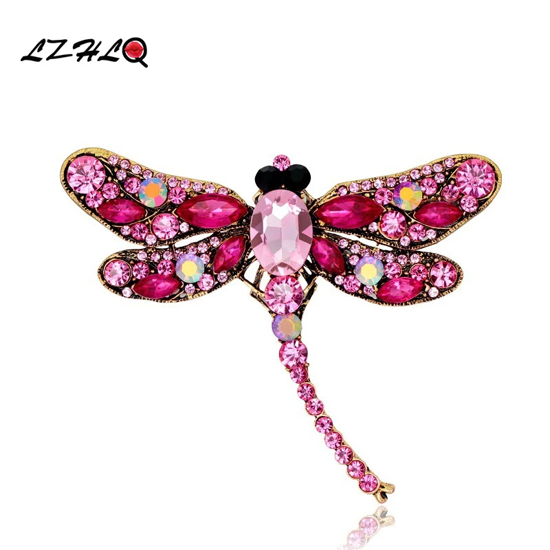 LZHLQ винтажные женские Броши Модные сплав оптовая торговля Стрекоза Элегантная