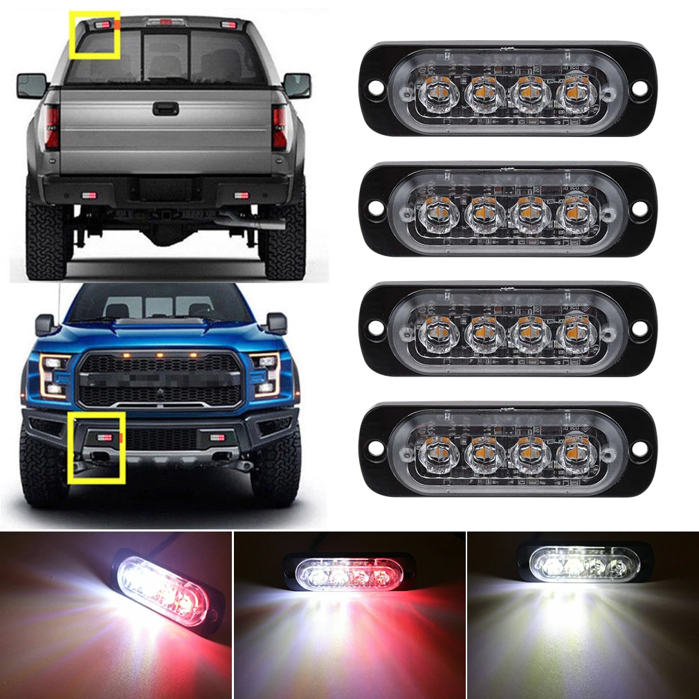 4x 4LED аварийный Маяк для автомобиля Предупреждение йный маяк аварийная вспышка