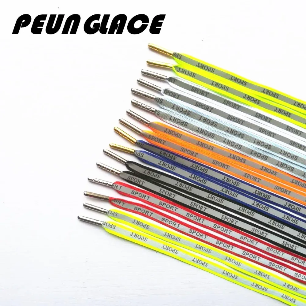 Качество PeungLace 1 пара 10 мм светоотражающие шнурки синие Светоотражающие