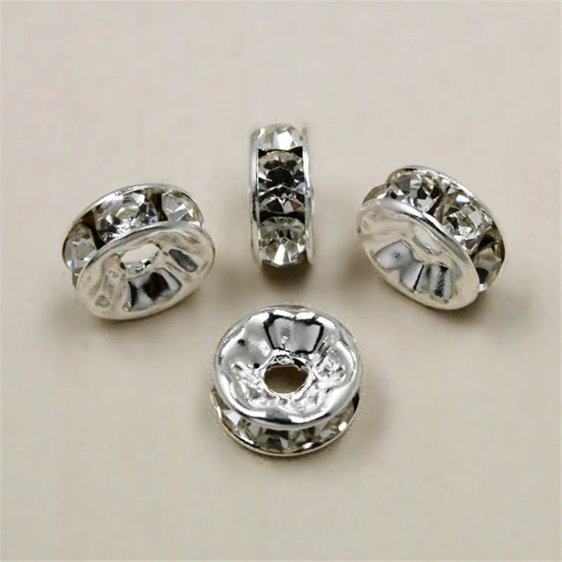 Европейские Бусины-разделители 8 мм 10 шт. стразы фурнитура для самостоятельного