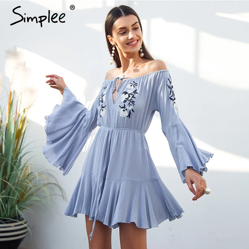 Женский вышитый комбинезон Simplee женский ромпер с открытыми плечами короткий