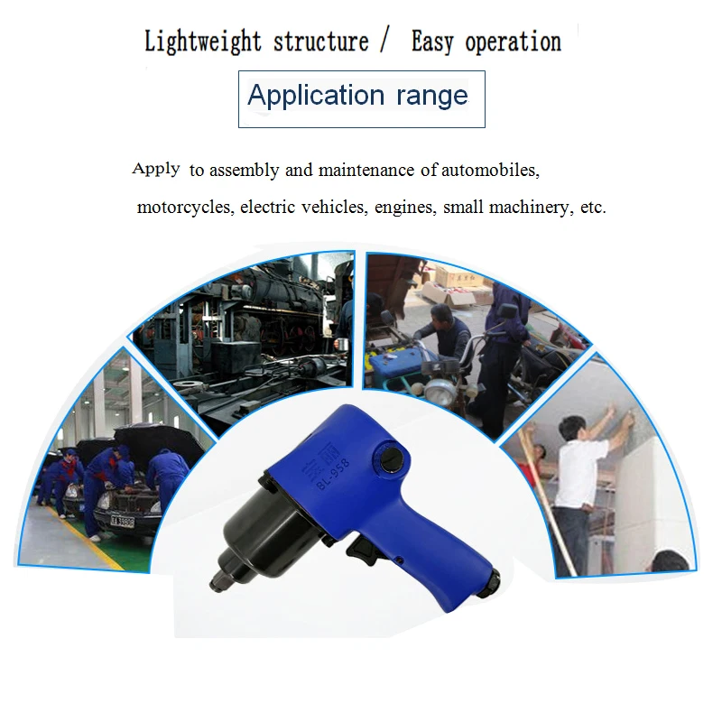 

Heavy Duty 1/2" Composite Compact Impact Wrench 650Nm Air Impact Pneumatic Tools Driver Gun for Car Industry