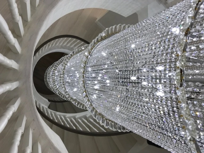 

Crystal chandelier villa double floor living room lamp hotel lobby crystal chandelier customization
